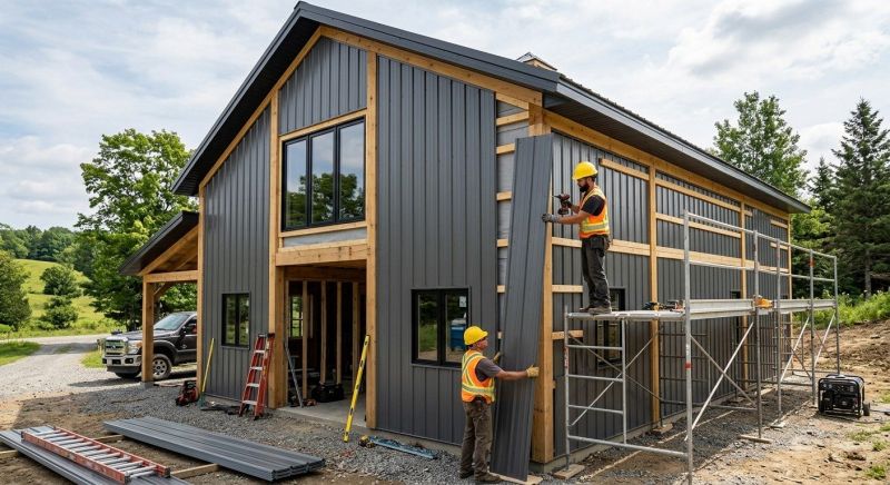Metal Barn Siding Installation in Pinckney, MI