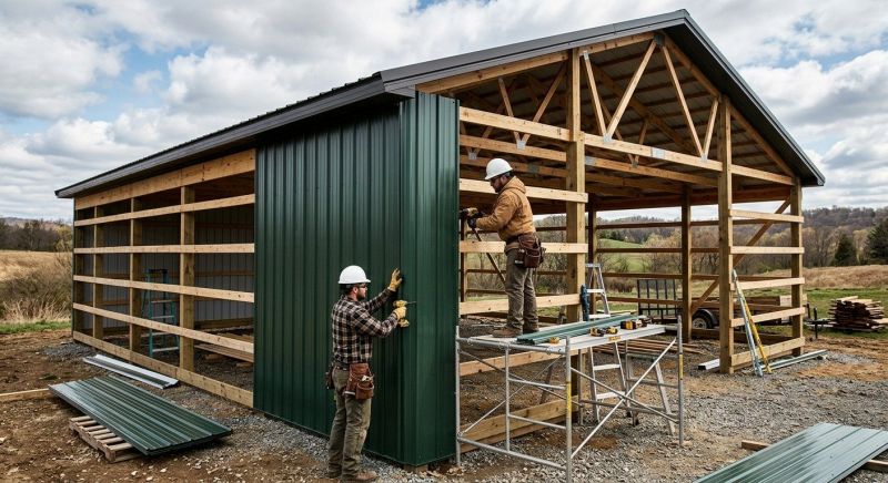 Pole Barn Siding Installation in Pinckney, MI